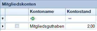 Mitgliedsdaten / Beitragsassistent/Ersetzen - Mitgliedskonto gutschreiben - Guthabenstand