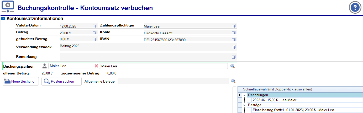 Neue Buchungsmaske - Aufbau